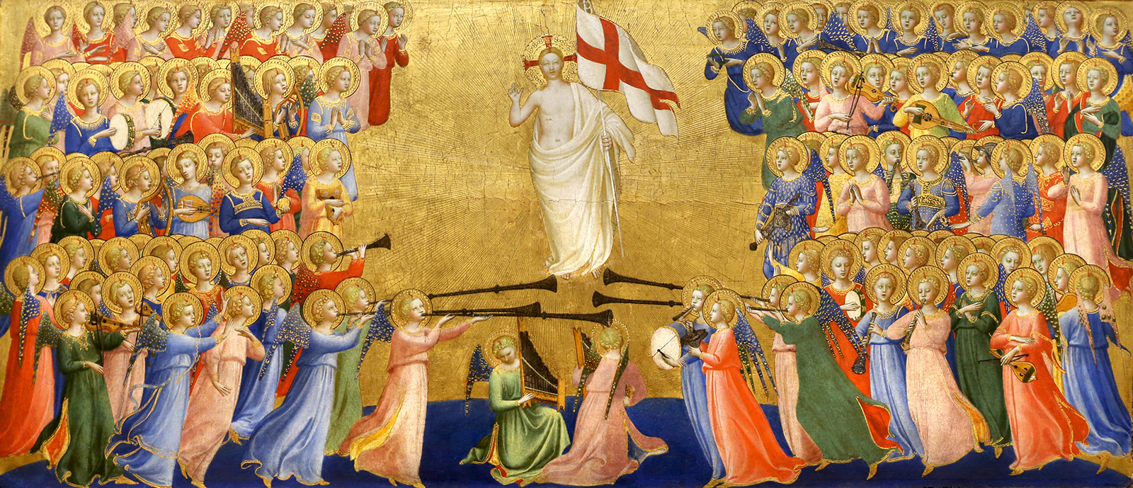 Christus verheerlijkt in het hemelse hof, Fra Angelico, ca. 1423–1424